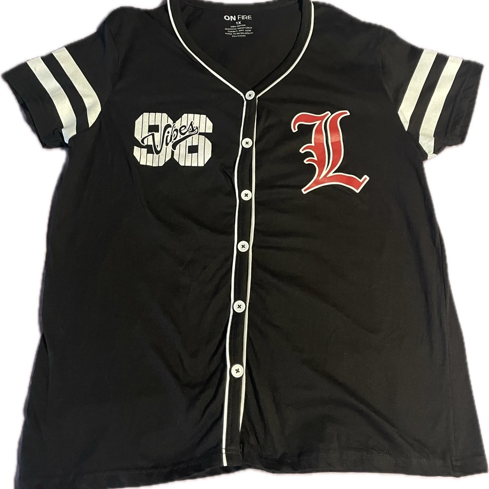 On-Fire Lucky 96 short sleeved button up jersey. Never worn.
